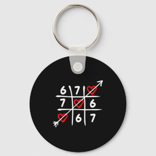 Six Seven 67 Meme 6 7 Valentines Day Heart Men Wom Key Ring