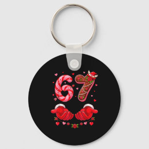 Six Seven 67 Meme 6 7 Valentines Day Heart Men Wom Key Ring