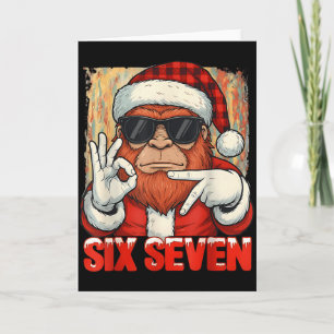 Six Seven 67 Meme Bigfoot Funny Chistmas Men Women Card