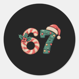 Six Seven 67 Meme Christmas  Classic Round Sticker