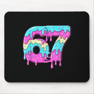 Six Seven 67 Meme Drippy Number 67 Ice Cream Mouse Pad