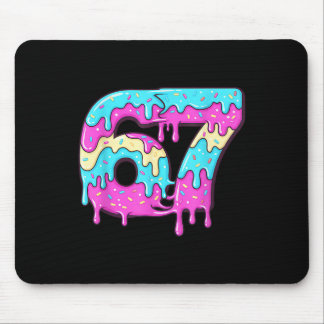 Six Seven 67 Meme Drippy Number 67 Ice Cream  Mouse Pad