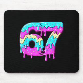 Six Seven 67 Meme Drippy Number 67 Ice Cream Mouse Pad