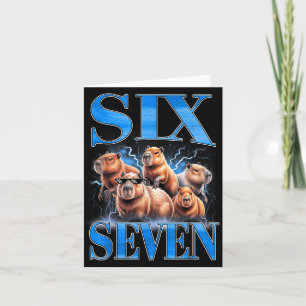 Six Seven 67 Meme Funny Capybara Bootleg Graphic  Card