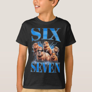 Six Seven 67 Meme Funny Capybara Bootleg Graphic T-Shirt