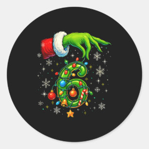 Six Seven 67 Meme Funny Christmas Couple Matching  Classic Round Sticker