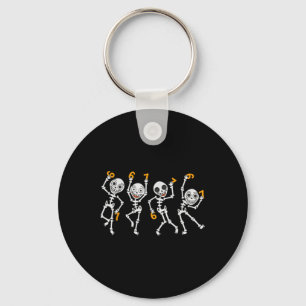 Six Seven 67 Meme Funny Halloween Dancing Skeleton Key Ring