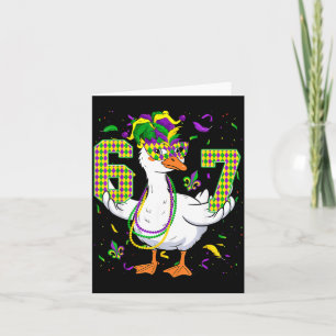 Six Seven 67 Meme Goose With Jester Hat &amp; Bead Card