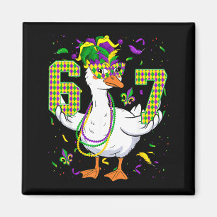 Six Seven 67 Meme Goose With Jester Hat & Bead Magnet