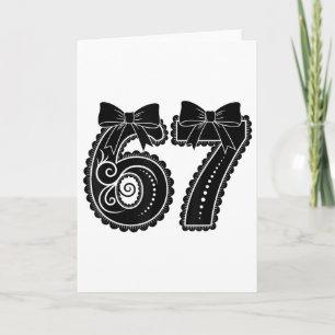 Six Seven 67 Meme Number 67 Coquette Bow Women Gir Card