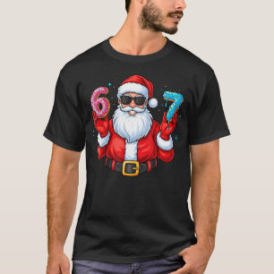Six Seven 67 Meme Santa 67 Ice Cream Drip Christma T-Shirt