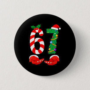 Six Seven 67 Meme Santa Christmas Holiday Funny 6 Cm Round Badge