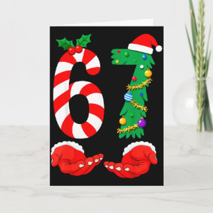 Six Seven 67 Meme Santa Christmas Holiday Funny  Card