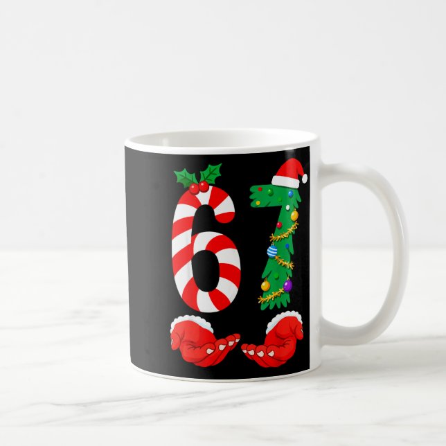Six Seven 67 Meme Santa Christmas Holiday Funny  Coffee Mug (Right)