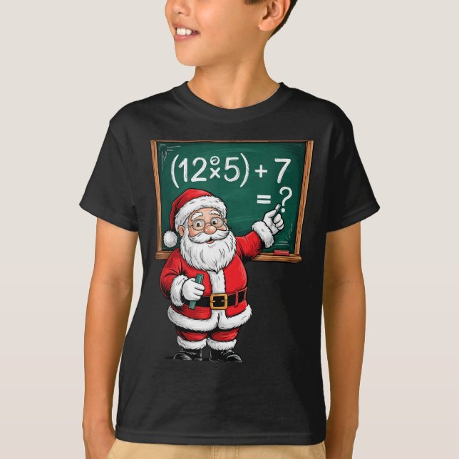 Six Seven 67 Meme Santa Math Teacher Christmas Men T-Shirt (Front)