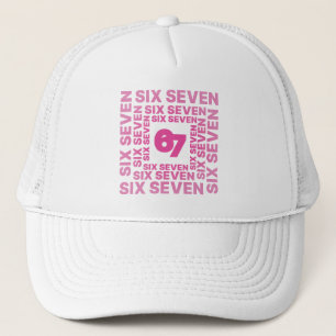 Six Seven 67 Pink Graphic  Trucker Hat