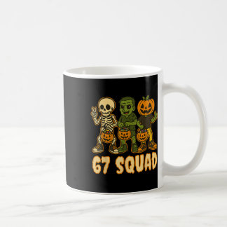 Six Seven 67 Squad Skeleton Pumpkin Halloween Boys Coffee Mug