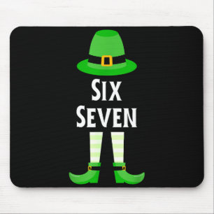 Six Seven 67 St Patricks Day Kids Funny Leprechaun Mouse Pad