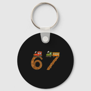 Six Seven 67 Train Tracks Trains Numbers 6 And 7 V Key Ring