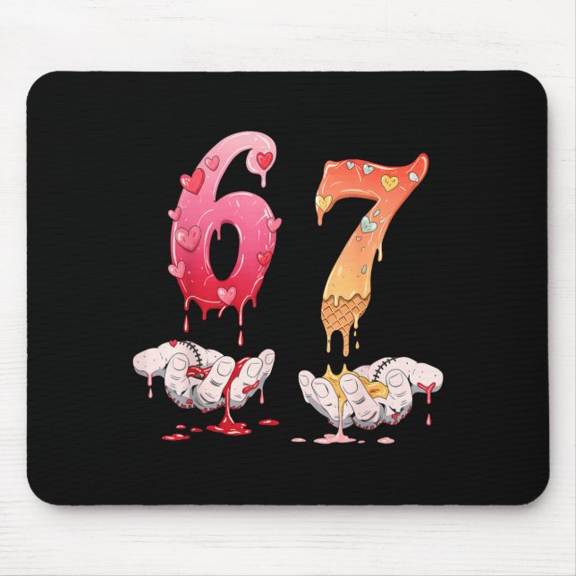 Six Seven 6 7 67 Funny Matching Valentines Day Cou Mouse Pad (Front)