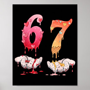 Six Seven 6 7 67 Funny Matching Valentines Day Cou Poster