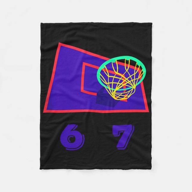 Six Seven 6 7 Basketball Meme Hoop Design Tank Top Fleece Blanket (Front)