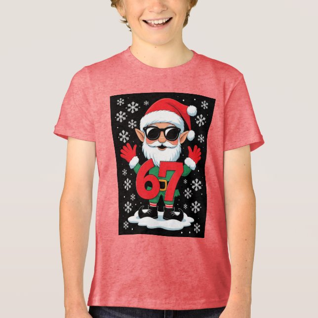 Six Seven 6 7 Christmas Tee Cool Santa Meme (Front)