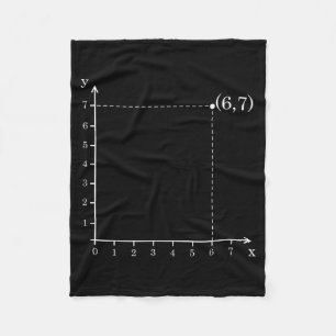 Six Seven 6 7 Coordinate Grid Plot Graph Plane Mem Fleece Blanket