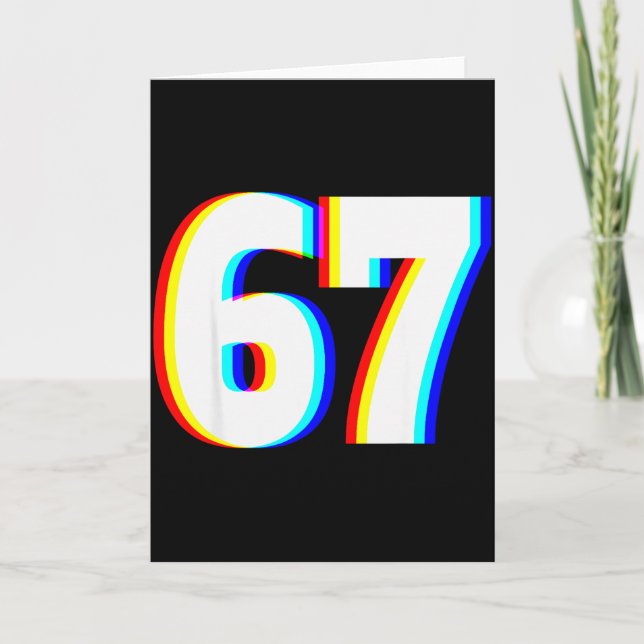 Six Seven 6 7 Edm Optical Illusion  Card (Front)