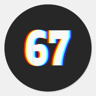 Six Seven 6 7 Edm Optical Illusion Classic Round Sticker