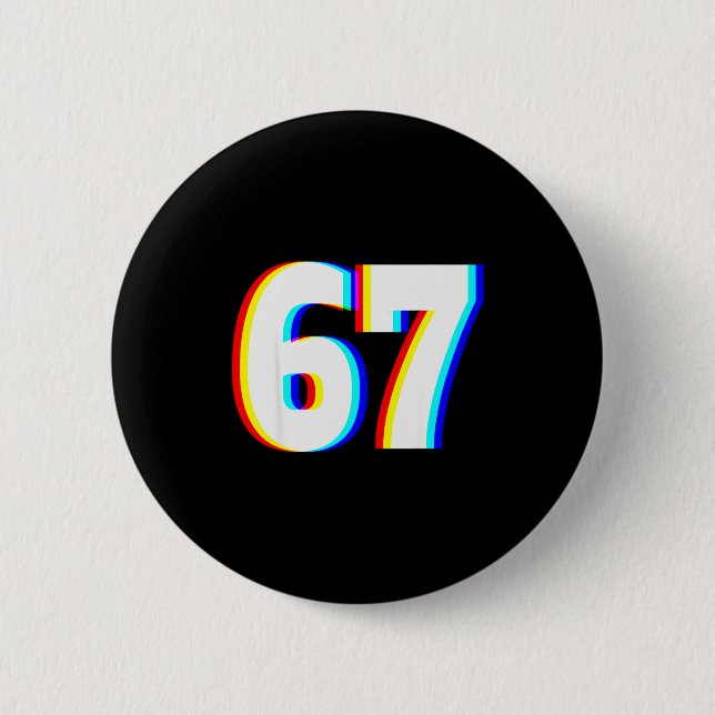 Six Seven 6 7 Edm Optical Illusion  Cm Round Badge (Front)