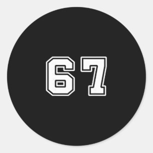 Six Seven 6 7 Meme 67  Classic Round Sticker