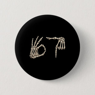 Six Seven 6 7 Meme 67 Skeleton Hand Halloween Cost Cm Round Badge