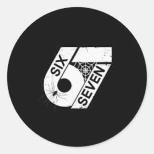 Six Seven 6 7 Meme 6 7 Halloween Costume _1  Classic Round Sticker