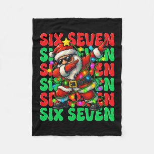 Six Seven 6 7 Meme Dabbing Santa Christmas 67 Paja Fleece Blanket