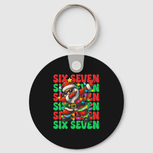 Six Seven 6 7 Meme Dabbing Santa Christmas 67 Paja Key Ring