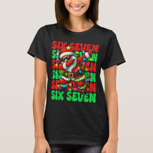 Six Seven 6 7 Meme Dabbing Santa Christmas 67 Paja T-Shirt