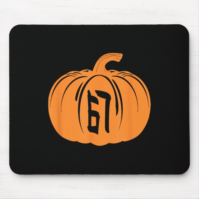 Six Seven 6 7 Meme Design Halloween Pumpkin Gen Al Mouse Pad (Front)