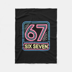 Six Seven 6 7 Meme Funny  Fleece Blanket