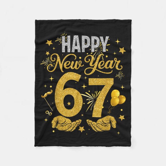 Six Seven 6 7 Meme Funny Happy New Year 67 Men Wom Fleece Blanket (Front)