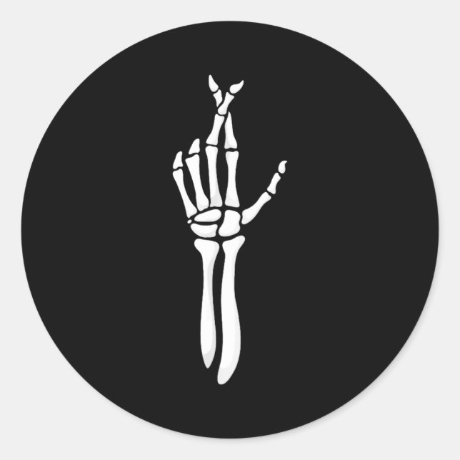 Six Seven 6 7 Meme Funny Skeleton Hands Sign Let's Classic Round Sticker (Front)