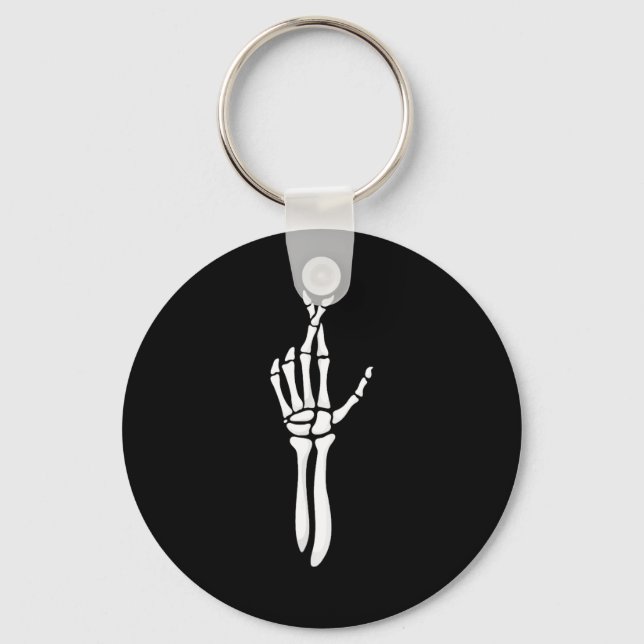 Six Seven 6 7 Meme Funny Skeleton Hands Sign Let's Key Ring (Front)