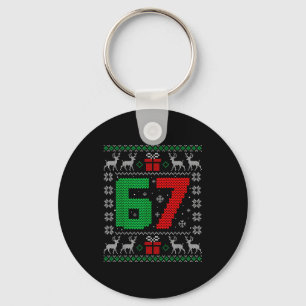 Six Seven 6 7 Meme Gen Alpha Slang Ugly Christmas  Key Ring