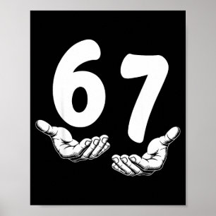 Six Seven 6 7 Meme Hands Funny Kids Teen Boys  Poster