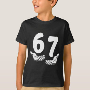 Six Seven 6 7 Meme Hands Funny Kids Teen Boys  T-Shirt