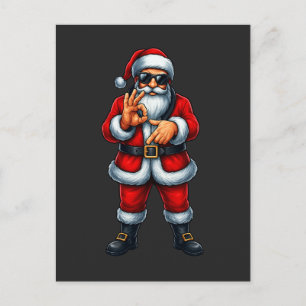 Six Seven 6 7 Meme Santa Christmas Postcard
