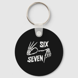Six Seven 6 7 Meme Skeleton Hands Sign  Key Ring