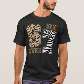 Six Seven Animal Print Clothes Zoo 67 Meme Boys T-Shirt