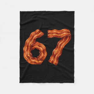 Six Seven Bacon Cool Meme 67 Funny Number Fleece Blanket