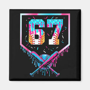 Six Seven Baseball Ice Cream Drip Cool 67 Gen Alph Magnet